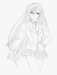 Anime demon drawing at paintingvalley com explore. Rosario Vampire Anime Coloring Pages Line Art Hd Png Download Transparent Png Image Pngitem