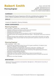 Download free resume templates for microsoft word. Planning Engineer Resume Samples Qwikresume