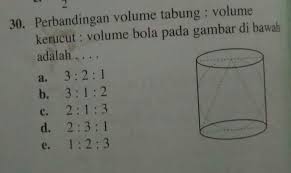 Perbandingan Volume Tabung Volume Kerucut Volume Bola Pada Gambar Dibawah Adalah Brainly Co Id