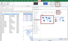 Simple Excel Dynamic Map Chart With Drop Down