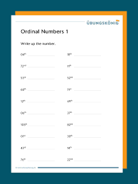 Ordinal numbers up to tenth | cut and glue Ordinalzahlen
