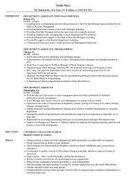 Download and customize our resume template to land more interviews. Department Assistant Resume Samples Velvet Jobs