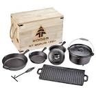 Heritage Cast Iron Camping Cook Set with Crate, 6-pc Woods