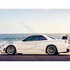 Mines Nissan Skyline GTR R34 N1 LM Side Stripes Decals Sticker