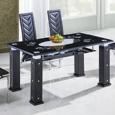Ergonomic back and seat for more sitting enjoyment. Kitchen Dining Table Set Glass Top Leather Padded 4 Chairs Metal Frame Black Buy Glass Dining Table Set Dining Table And Chairs Dining Table 2 Chairs Product On Alibaba Com