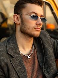 PIYIZ Men Necklace Silver Letter Pendant 4.5mm Cuban Link Chain with  Initial Trendy Valentines Boyfriend Gift Stainless Steel S Necklaces for  Women