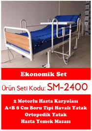 ekonomik hasta karyolasi seti yatak yemek masasi