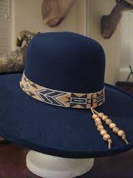 Seed Bead Hat Band Patterns Her Hat Bands Together She Carefully Designs Each Hat Band Herself Beaded Hat Hat Band Cowboy Hat Bands