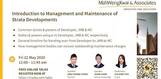 Fw speaks with lim jo yan, a partner at mahwengkwai & associates, about m&a activity in malaysia. Mwka Online Talk Introduction To Management And Maintenance Of Strata Developments Peatix