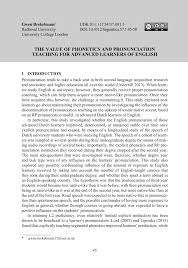 Do you want to improve your english pronunciation? Pdf The Value Of Phonetics And Pronunciation Teaching For Advanced Learners Of English