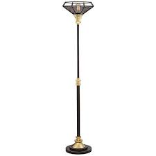 This Versatile Vintage Look Gray Bronze Gunmetal Torchiere Floor Lamp Has Bold Gold Accents And A Lovely Diamond Silhouett Torchiere Floor Lamp Floor Lamp Lamp