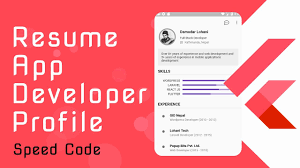 Cv templates find the perfect cv template. Flutter Developer Profile Resume Ui Speed Code Youtube