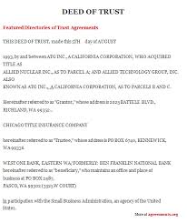 Terms of this deed to utilize and apply the trust property to any other objective. Deed Of Trust Download Word And Pdf Agreements Org