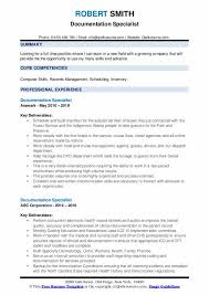 documentation specialist resume samples