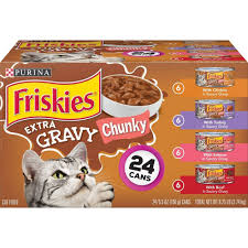 Purina Friskies Extra Gravy Chunky Chicken Turkey Salmon Beef Wet Cat Food 5 5oz 24ct Variety Pack In 2020 Purina Friskies Wet Cat Food Friskies