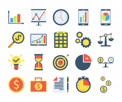 Simple Set Of Business Icons In Flat Style Contains Such