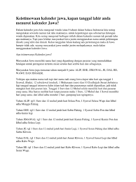 Jumlah neptu kelahiran jumat legi adalah 11. Keistimewaan Kalender Jawa Pdf