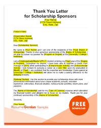 Scholarship Thank You Letter Samples Free Ms Word Templates