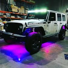 Purple Led Lights On Jeep Wrangler Jk With Images Jeep Wrangler Led Lights Jeep Wrangler Accessories Diy Custom Jeep Wrangler