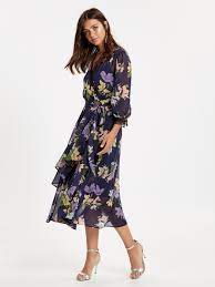 Dantel Detayli Cicek Desenli Kruvaze Sifon Elbise 8wh777z8 Lsj Lc Waikiki Elbise Sifon Elbise The Dress
