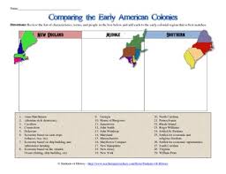 13 colonies comparison chart teaching social studies