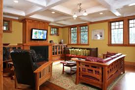 Mission Style Living Room Furniture Family Room Craftsman With Area Rug Arts And Jpg 990 6 Craftsman Living Rooms Mission Style Living Room Craftsman Interior