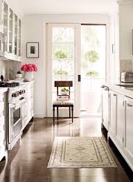 galley kitchen, vintage persian rug