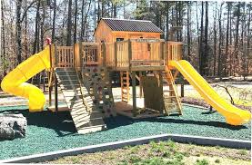 Wood Playground Playhouse Play Set Kidsoutdoorplayhouse Backyard Playground Play Houses Wood Playground