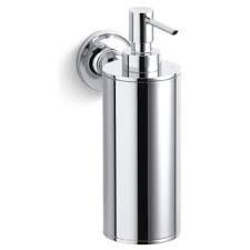 I kind of like the idea of not having one but the ease of the soap being right there and easy access i like. Kohler K 14380 Cp Polished Chrome Purist Wall Mounted Soap Dispenser With 8 Oz Capacity Faucet Com