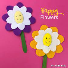 112 pieces wooden letters flowers craft diy with storage tray kids learning. Happy Flower Craft The Craft Train