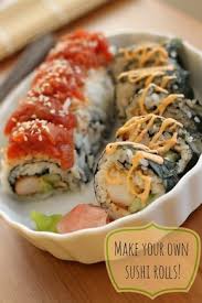 Panko Shrimp Roll Spicy Ahi Roll And Spicy Mayo Sauce Recipe Make Your Own Sushi Food Sushi Rolls Sushi Recipes