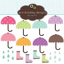 Umbrella April Showers Clipart Pack Clip Art Rainy Day Fun Umbrella Art