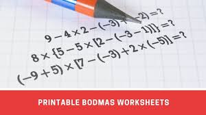 free printable bodmas worksheets for grade 5 7 pdf number dyslexia