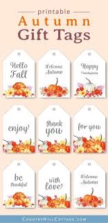 Since you probably don't know 10 people that are about to have or have just had a new baby, i've made these both as single tags as well as full page versions that have 10 depending on your browser and printer settings, you may need to adjust the margins if you choose to print out the full sheet versions. Printable Fall Gift Tags Download Free Autumn Gift Favor Tags