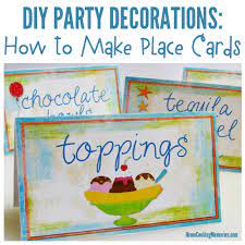 Design personalized wedding place cards with shutterfly. Diy Party Decorations Place Cards Table Cards Home Cooking Memories