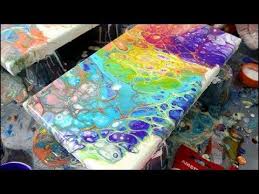 Acrylic Rainbow Fluid Paint Pour No Mud Youtube Fluid Acrylic Painting Acrylic Pouring Art Pouring Painting