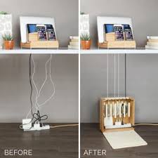 Cord Corral Organizer Bamboo Dekor Kleine Wohnung Dekorieren Kabel Aufbewahrung