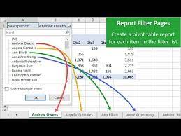60 Create Multiple Pivot Table Reports With Show Report Filter Pages Youtube Pivot Table Pivot Table Excel Excel