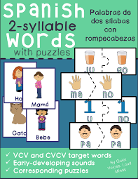 Spanish 2 Syllable Words And Puzzles Speech And Language Early Intervention Speech Therapy Childhood Apraxia Of Speech