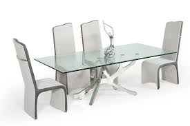 Modern white gloss dining table with stainless steel base. Modern Glass Stainless Steel Dining Set Decodesign Furniture Furniture Store Miami Fl Wholesale Prices