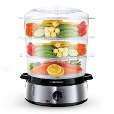 Find great deals on food steamers at kohl's today! Aigostar Electric Food Steamer 800w 3 Tier 9l Capacity 60 Minute Timer Brushed Stainless Steel Stackable Baskets Bpa Free Fitfoodie 30khm Buy Online In Bahamas At Bahamas Desertcart Com Productid 61865309