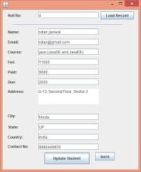 Fee Report Student Management System In Java Project Javatpoint
