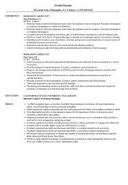 research assistant resume samples