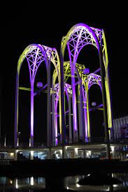 The Purple And Gold Lighting On The Seattle Science Center Is In Honor Of The University Of Washington Science Center University Of Washington Huskies Seattle
