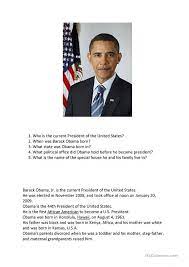 On what date was barack obama born? Barack Obama Quiz English Esl Worksheets For Distance Learning And Physical Classrooms