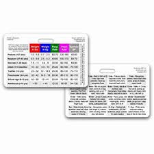 pediatric vital signs developmental milestones horizontal badge id card pocket reference guide