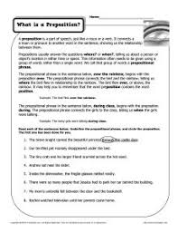 What Is A Preposition Printable Worksheet Prepositional Phrases Preposition Worksheets What Is A Preposition
