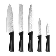 Stainless Steel Kitchen Knife Set 5 Pieces Home Cooking Commercial W Covers Hecef Cookingandcamping Kitchen Knives Knife Set Kitchen Knife Sets