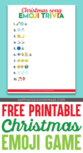 · all questions, answers, and quiz content on this . Printable Emoji Christmas Songs Game Happiness Is Homemade