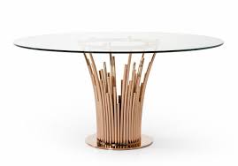 Modrest Paxton Modern Round Glass Rosegold Dining Table Modern Dining Dining Dining Table Glass Round Dining Table Modern Dining Table